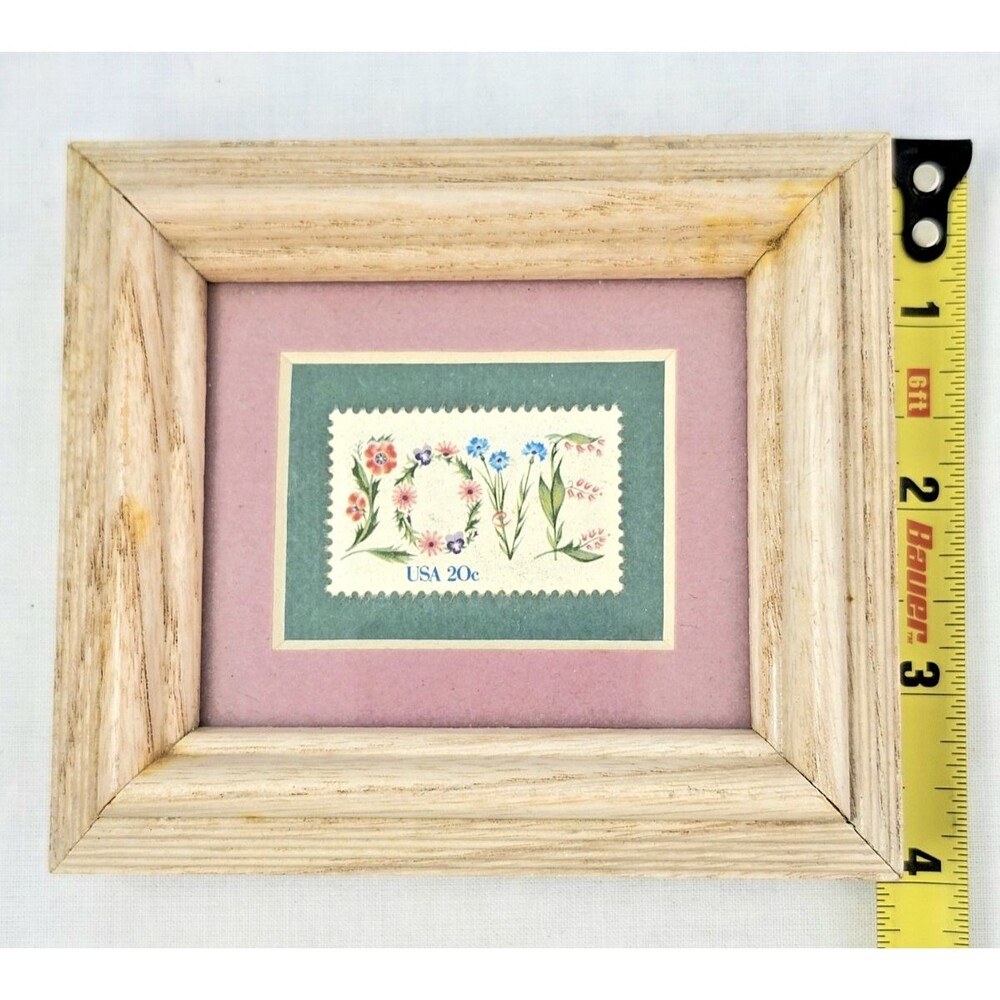 Vintage 1982 Framed Love Stamp Art Winco Legacies Collection Mini Desk Frame - Picture 5 of 6